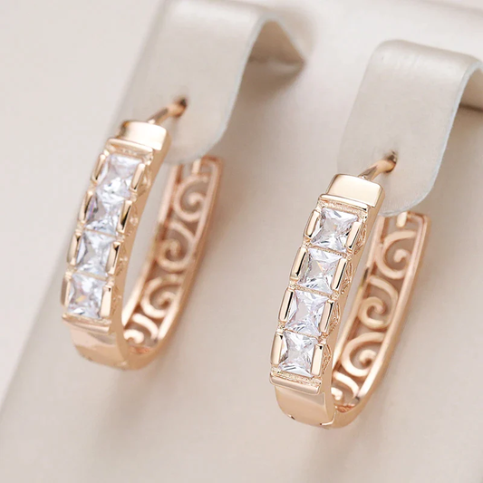 Elegant Inlay Zirconia Earrings - emmy-rae-jewels.com