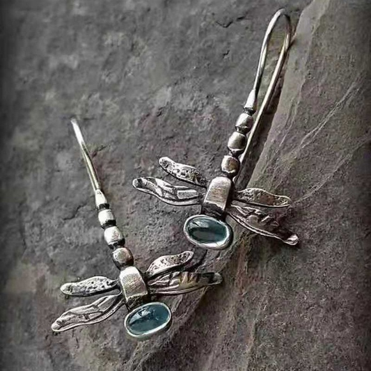 Vintage Dragonfly Silver Earrings - emmy-rae-jewels.com