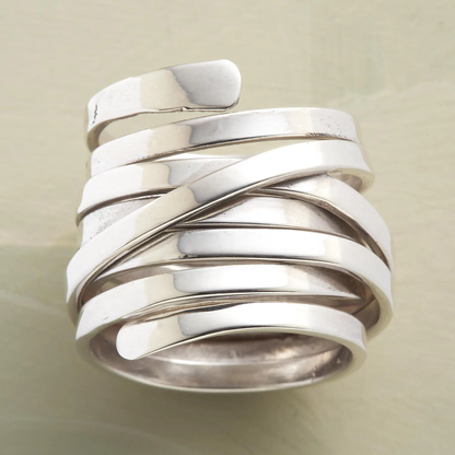Bliss - Vintage Thick Layer Silver Ring - emmy-rae-jewels.com