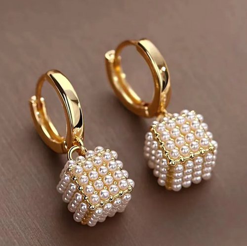 Elegant Cubic Pearl Earrings - emmy-rae-jewels.com