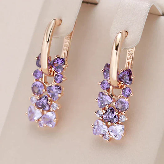 Elegant Purple Zirconia Earrings - emmy-rae-jewels.com