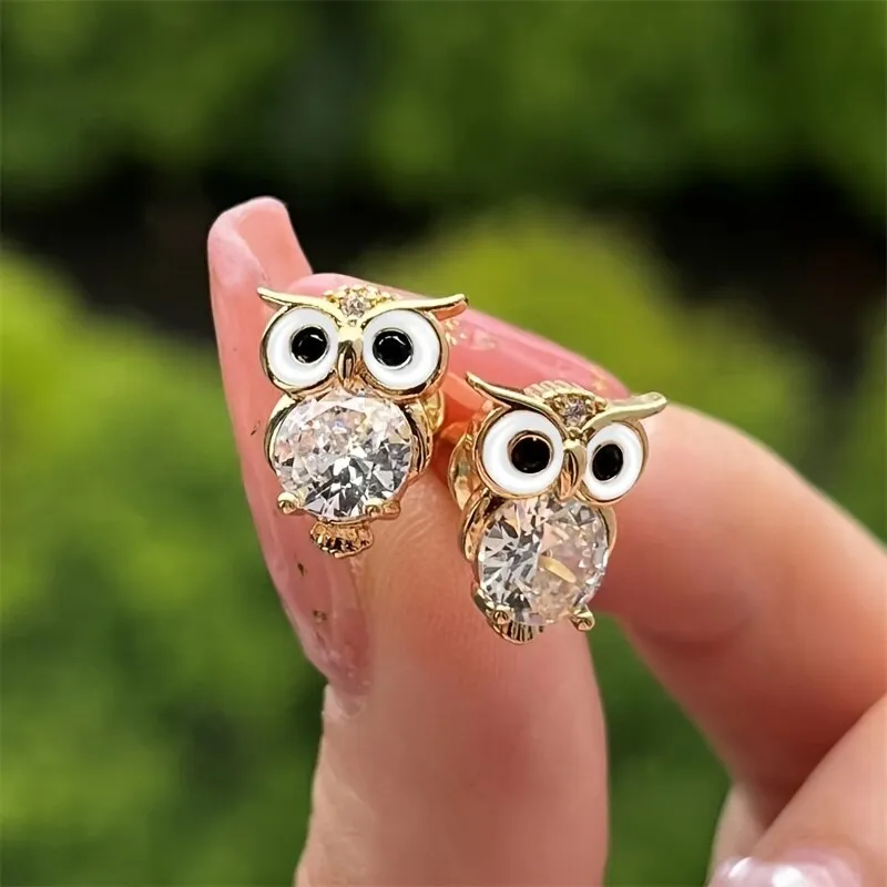 Vintage Crystal Owl Earrings - emmy-rae-jewels.com