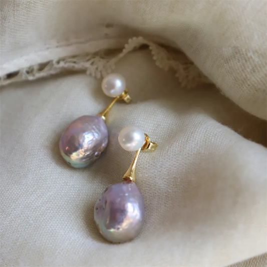 Elegant Lilac Pearl Earrings - emmy-rae-jewels.com