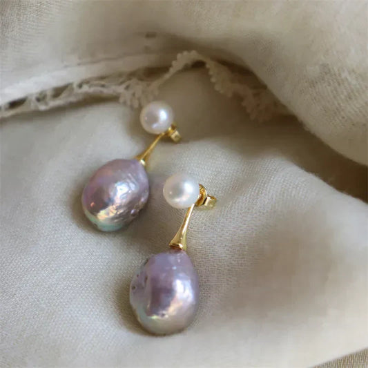 Exquisite Lilac Pearl Earrings - emmy-rae-jewels.com