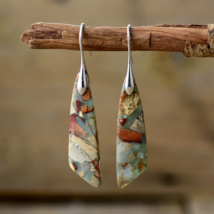 Vintage Nature Stone Earrings - emmy-rae-jewels.com