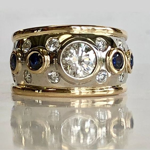 Vintage Golden Inlaid Zirconia Ring - emmy-rae-jewels.com