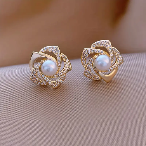 Elegant Bright Spiral Pearl Earrings - emmy-rae-jewels.com