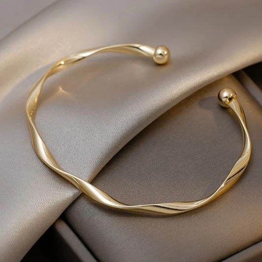 Elegant Golden Open Bracelet - emmy-rae-jewels.com