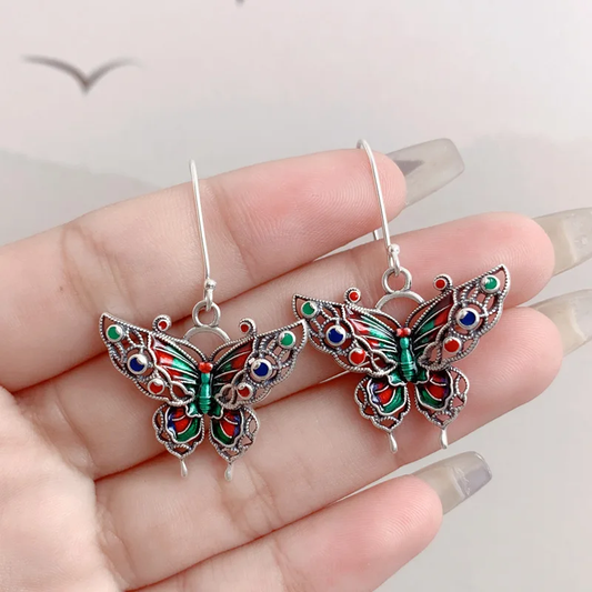 Vintage Colorful Butterfly Earrings - emmy-rae-jewels.com