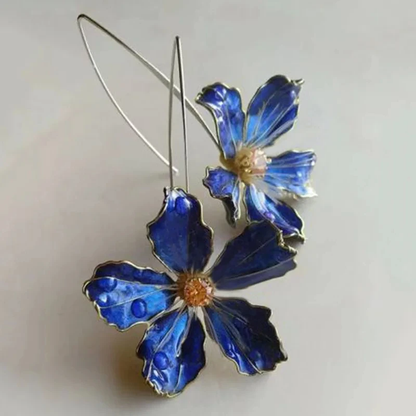 Blue Vintage Flower Earrings - emmy-rae-jewels.com