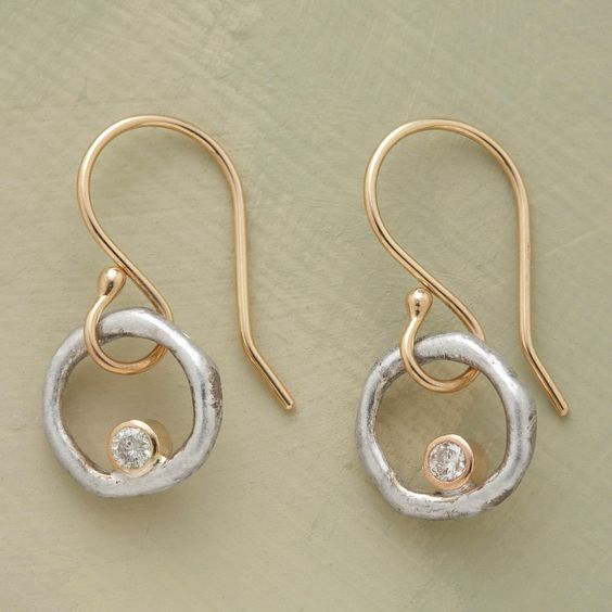 Vintage Gold & Silver Zirconia Earrings - emmy-rae-jewels.com