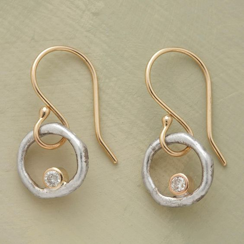 Vintage Gold & Silver Zirconia Earrings - emmy-rae-jewels.com