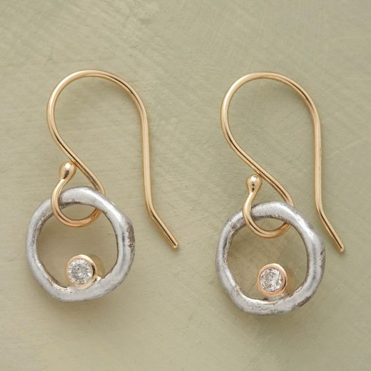 Vintage Gold & Silver Zirconia Earrings - emmy-rae-jewels.com