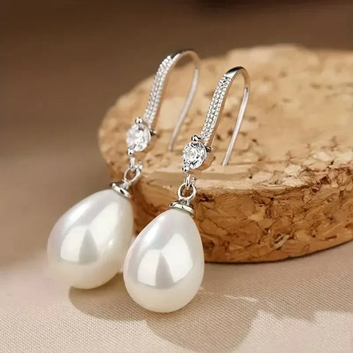 Dangling Earrings with Bright Pearls - emmy-rae-jewels.com