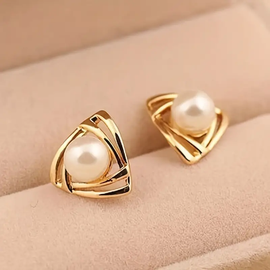 Elegant Pearl and Gold Earrings - emmy-rae-jewels.com