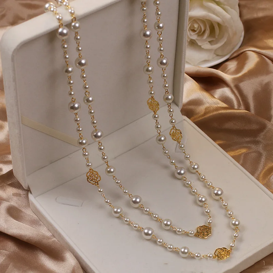 Elegant Gold Pearl Necklace - emmy-rae-jewels.com