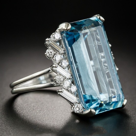 Vintage Crystal Blue Ring - emmy-rae-jewels.com