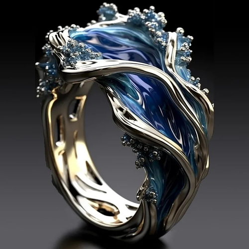 Vintage Golden Ocean Wavy Ring - emmy-rae-jewels.com