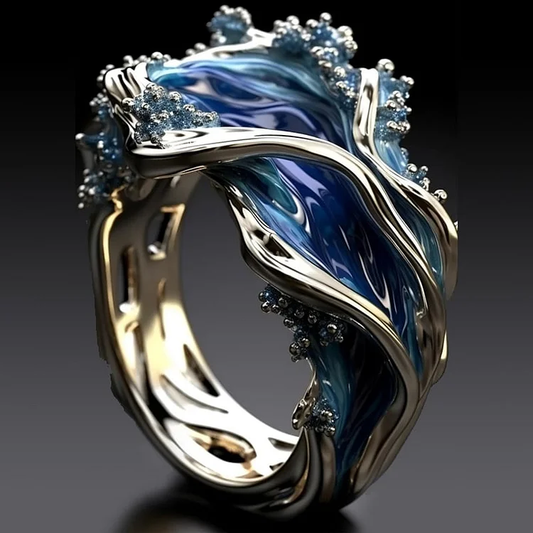 Vintage Golden Ocean Wavy Ring - emmy-rae-jewels.com