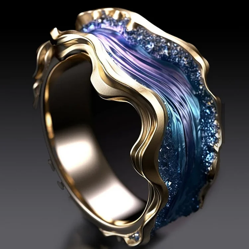 Vintage Golden Ocean Ring - emmy-rae-jewels.com