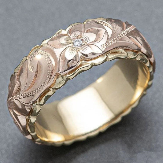 Vintage Rose Flower Gold Ring - emmy-rae-jewels.com