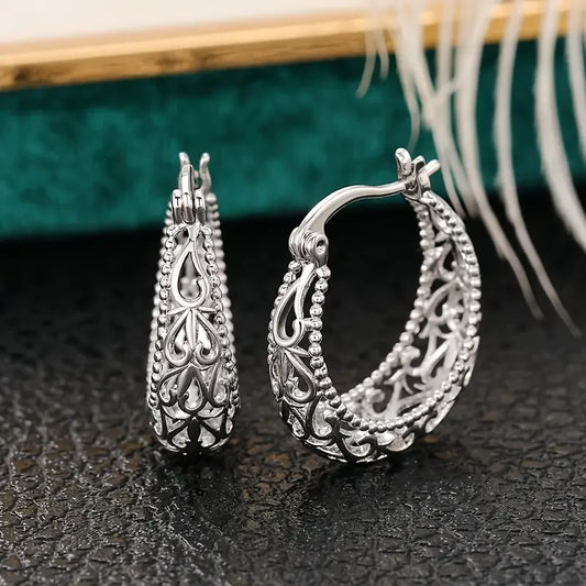 Antique Hollow Basket Earrings - emmy-rae-jewels.com