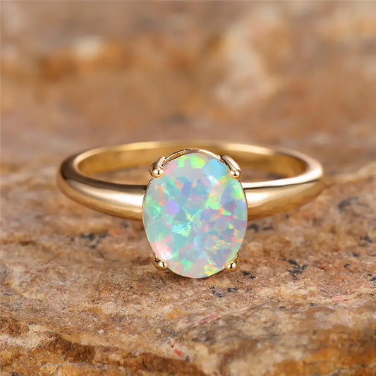Vintage Opal Golden Ring - emmy-rae-jewels.com