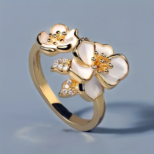 White Blossom Gold Ring - emmy-rae-jewels.com