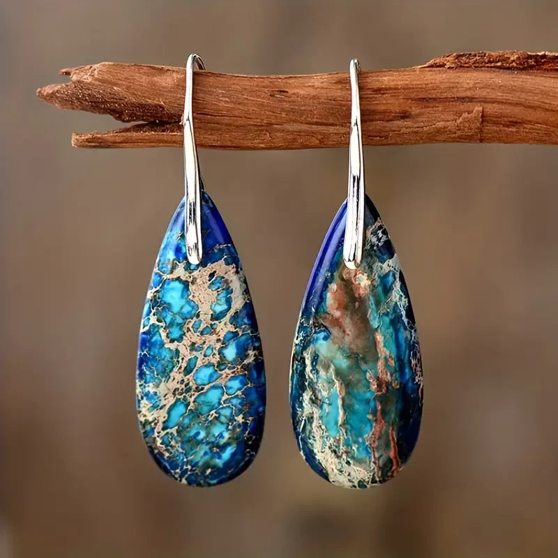 Azure Ocean Stone Earrings - emmy-rae-jewels.com