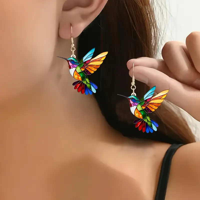 Colorful Hummingbird Earrings - emmy-rae-jewels.com