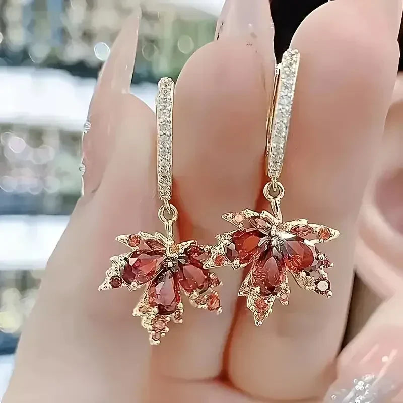 Zircon Leafshine Earrings - emmy-rae-jewels.com