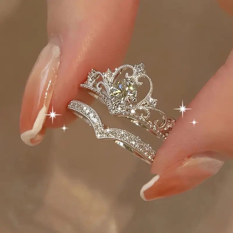 Bright Crown Silver Ring Set - emmy-rae-jewels.com