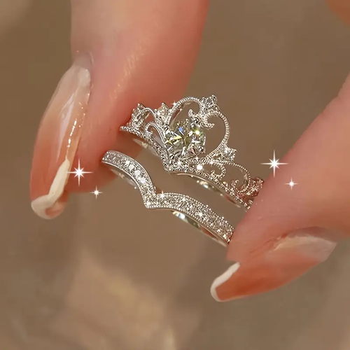 Bright Crown Silver Ring Set - emmy-rae-jewels.com