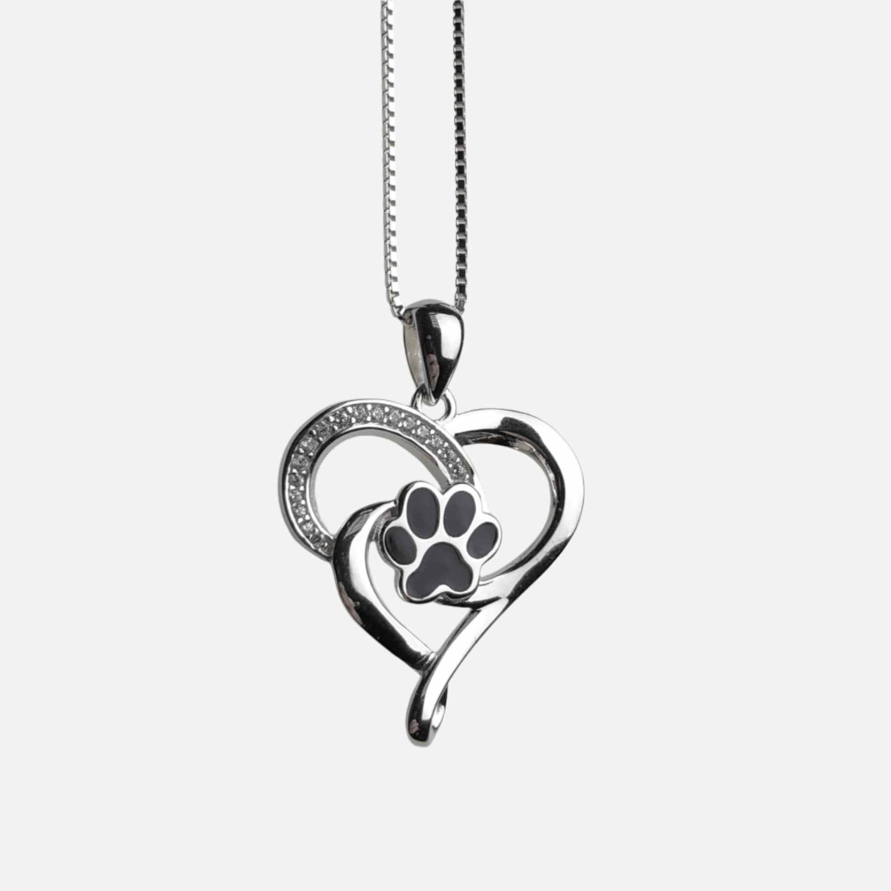 Stainless Steel Infinity Necklace with Heart & Paw - emmy-rae-jewels.com