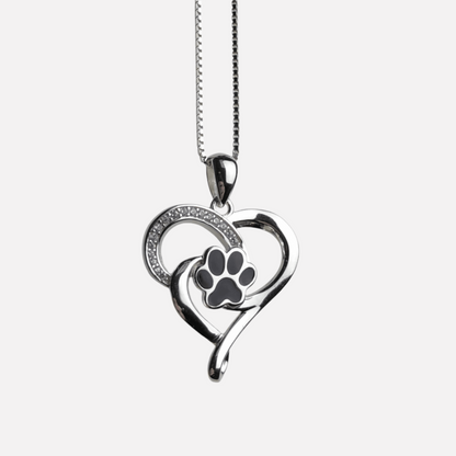 Stainless Steel Infinity Necklace with Heart & Paw - emmy-rae-jewels.com