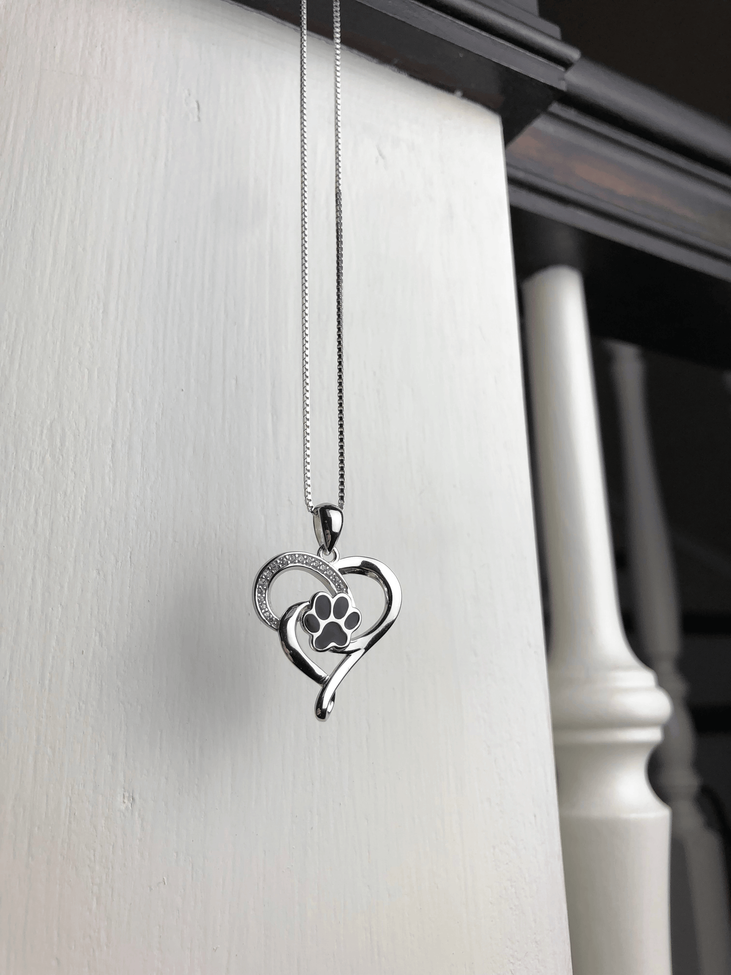 Stainless Steel Infinity Necklace with Heart & Paw - emmy-rae-jewels.com