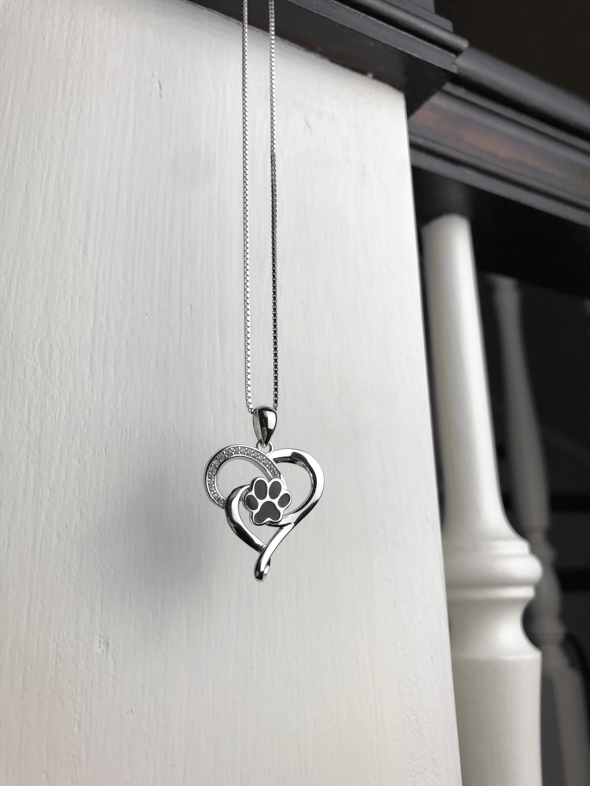 Stainless Steel Infinity Necklace with Heart & Paw - emmy-rae-jewels.com