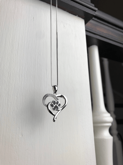 Stainless Steel Infinity Necklace with Heart & Paw - emmy-rae-jewels.com