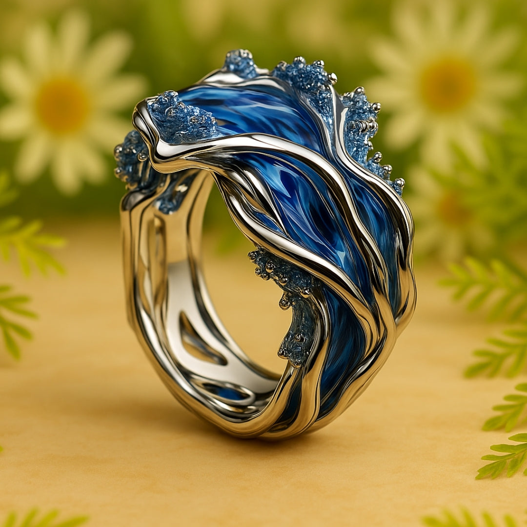 Vintage Golden Ocean Wavy Ring - emmy-rae-jewels.com
