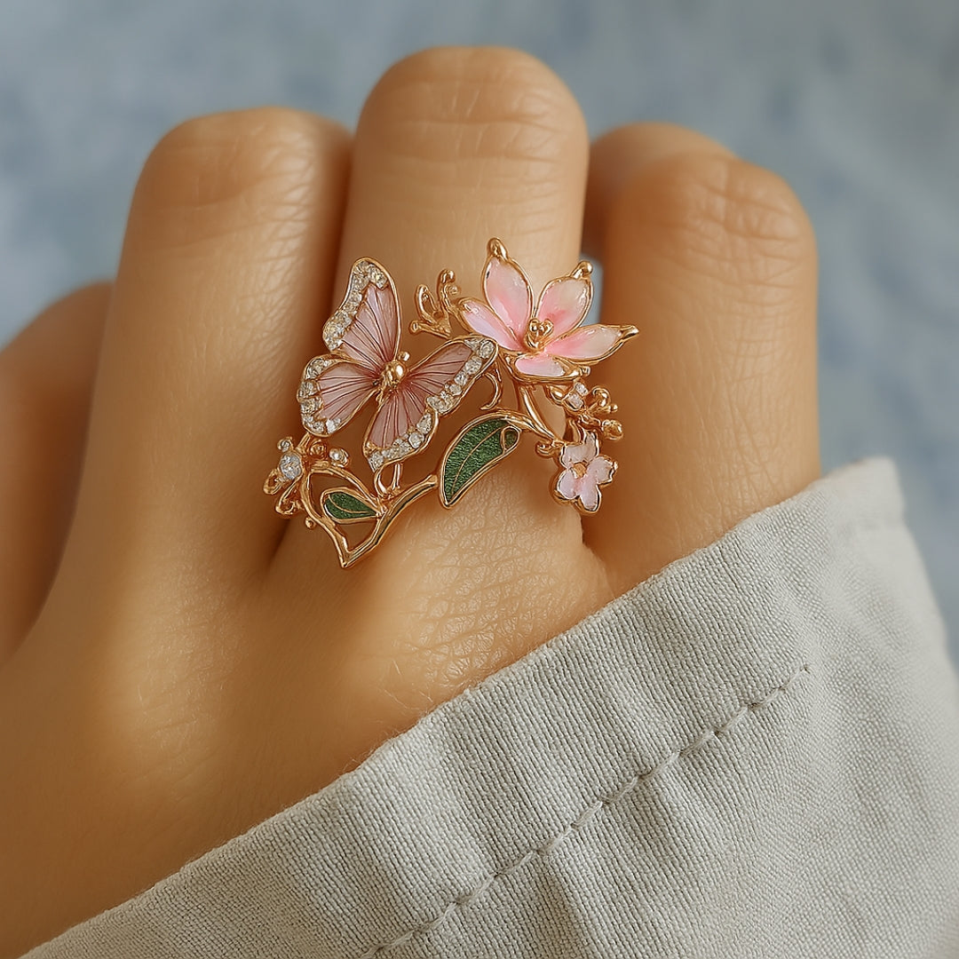 Nature Bright Butterfly Zirconia Ring - emmy-rae-jewels.com
