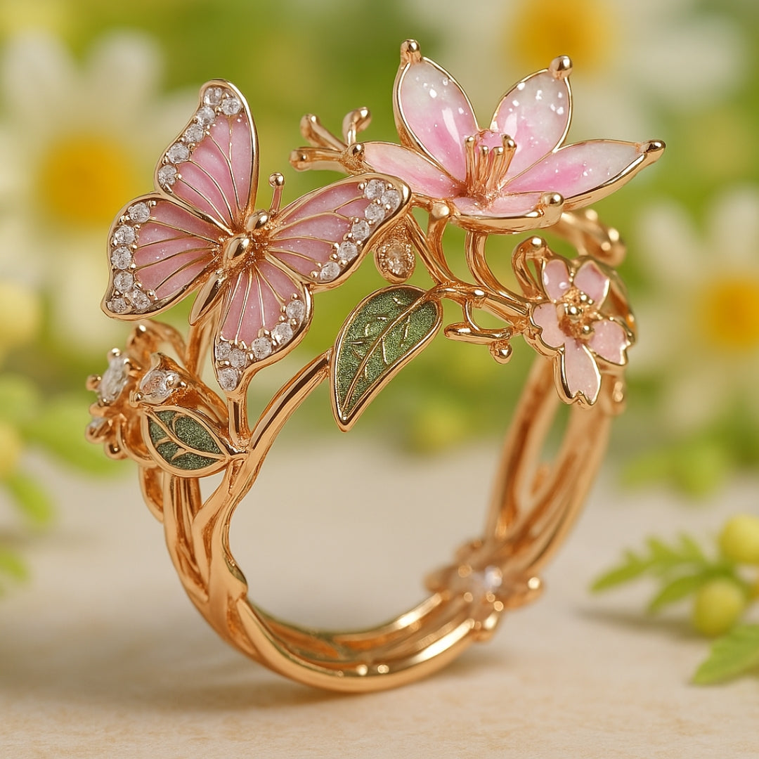 Nature Bright Butterfly Zirconia Ring - emmy-rae-jewels.com