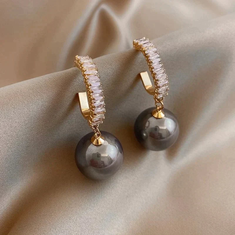 Luxury Pearl and Zirconia Earrings - emmy-rae-jewels.com
