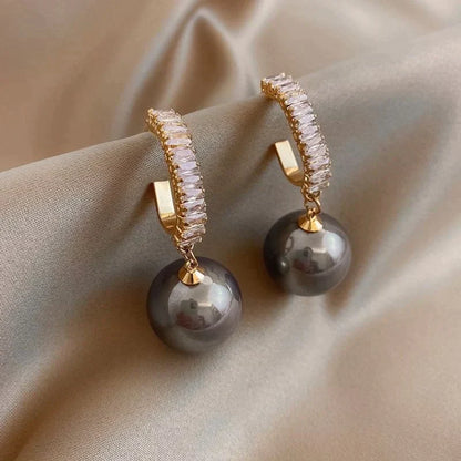 Luxury Pearl and Zirconia Earrings - emmy-rae-jewels.com
