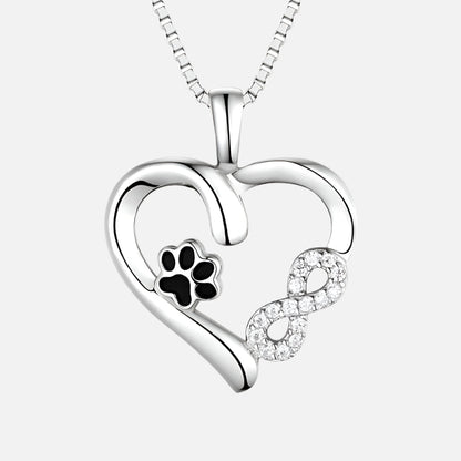 Paw and Heart Necklace with Infinity Charm - emmy-rae-jewels.com
