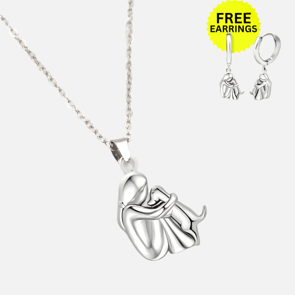 Hug Pendant Necklace with Bonus Earrings – Limited Time Offer - emmy-rae-jewels.com