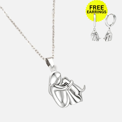 Hug Pendant Necklace with Bonus Earrings – Limited Time Offer - emmy-rae-jewels.com