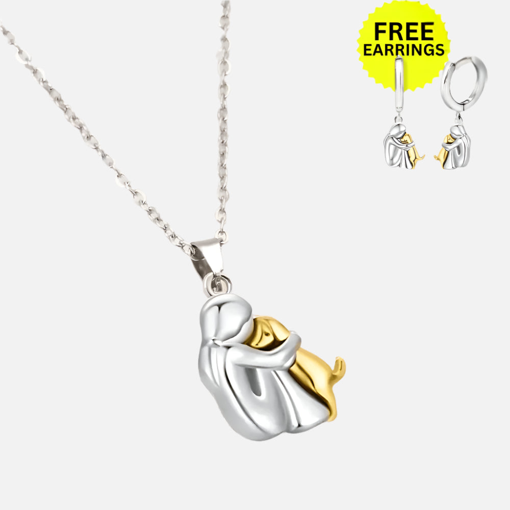Hug Pendant Necklace with Bonus Earrings – Limited Time Offer - emmy-rae-jewels.com