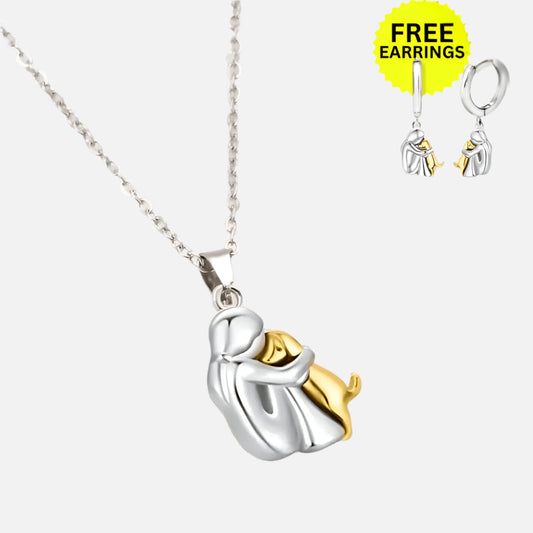 Hug Pendant Necklace with Bonus Earrings – Limited Time Offer - emmy-rae-jewels.com