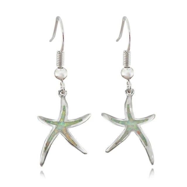Starfish Earrings in Opal and Silver - emmy-rae-jewels.com