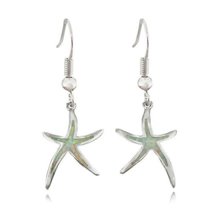 Starfish Earrings in Opal and Silver - emmy-rae-jewels.com